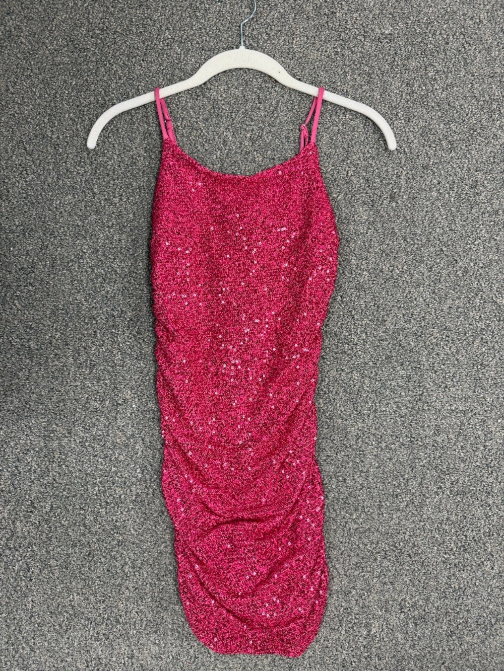 NWT Miss Behave Pink Sequin Ruched Dress